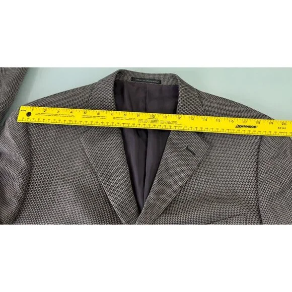 Ermenegildo Zegna Soft Knit Blazer 56L Silk Wool 3 Button Ventless Black White